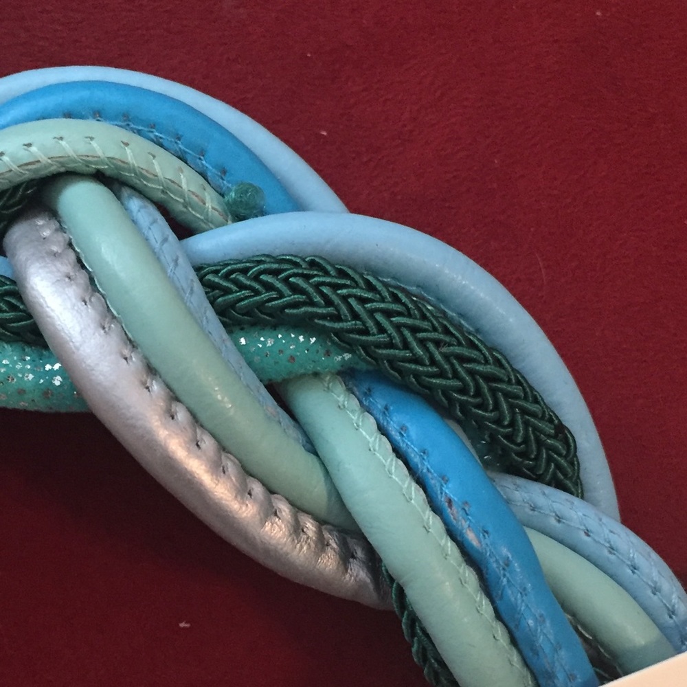 Turquoise Blue Braided Necklace Set - Picture 5 of 5